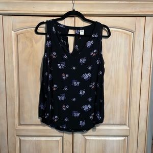 Navy Blue/Floral Ladies as Large Blouse